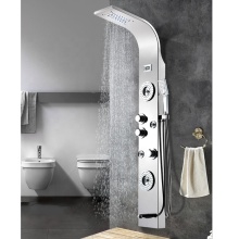 Stainless Steel Wall-Mounted Rainfall LED Shower Panel with Digital Controls