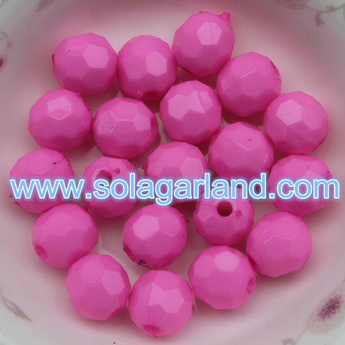 4-20MM Acrylic Opaque Faceted Round Beads