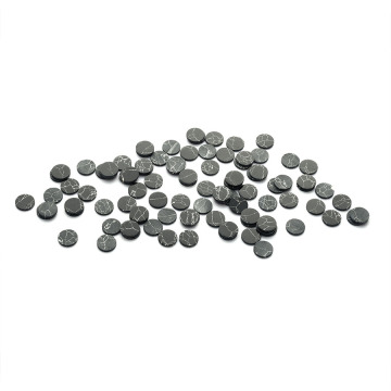 Black Synthetic turquoise Circle Flat back Cut