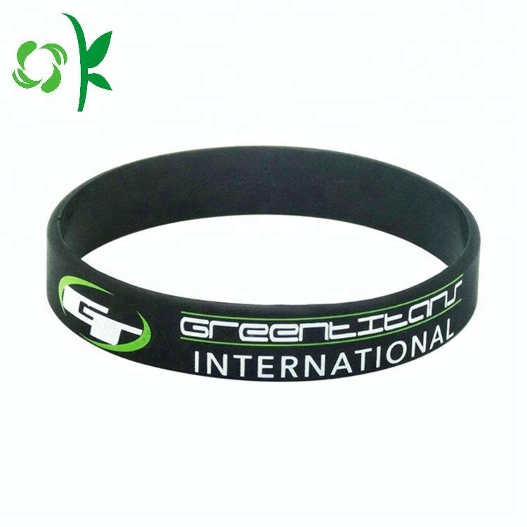 High Quality Printed Logo Silicone Bracelet for Sale