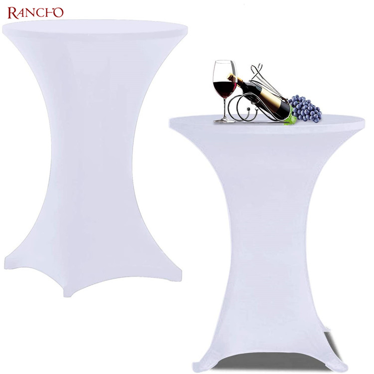 Copertina di tavolo spandex ad alta elasticizzazione Dimensione del colore bianco a barre personalizzato Banchetto Copertina del tavolo di compleanno del banchetto