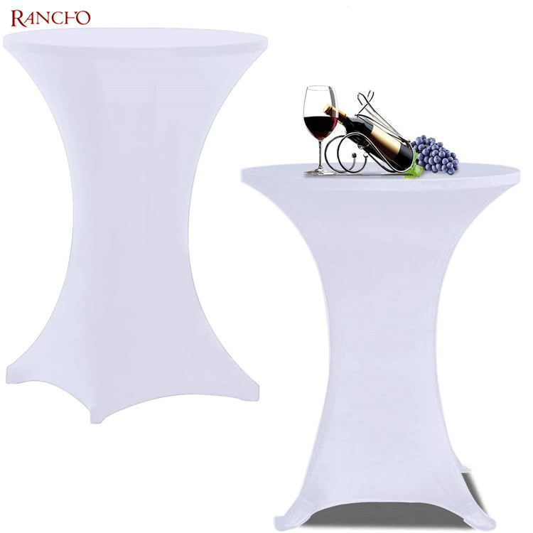 High stretch spandex table cover white color size customized bar wedding banquet birthday table cover