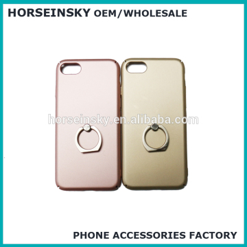 Electroplating Mobile Phone Cover Hard Plastic Cover with phone holder ring