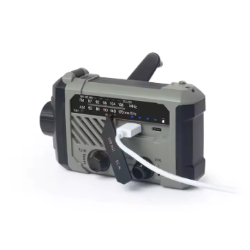 GOLDMORE Hand-Crank Solar FM/AM Radio with Flashlight