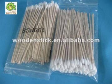 medical dental sterile wooden cotton swab sticks