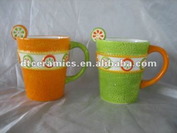 Orange shaped ceramic mug