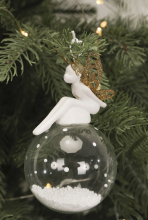 Elegant Angel Sits On A Glass Globe