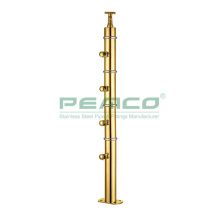 A158 SS Round Tube Balustrade Stair Railing Gold