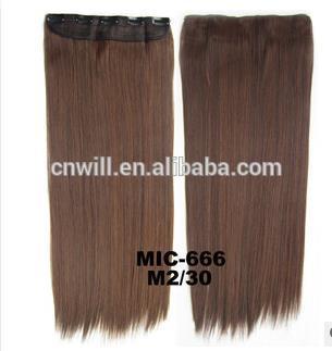 2014 New 24inch color 2 mix 30 Long Women Ladies Clip In On Hair Extensions Synthetic Hair