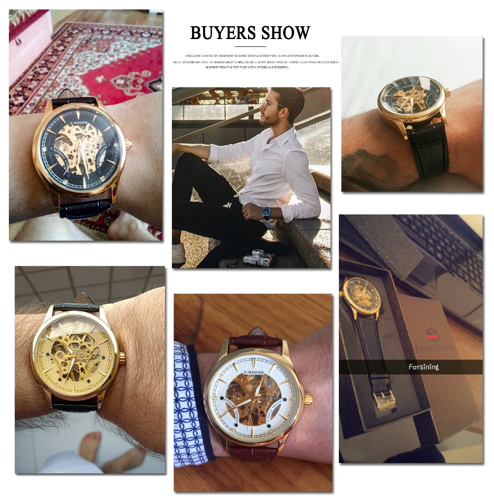 Fashion Black Golden Star Luxury Design Clock WINNER Mens Watch Top Brand Luxury Mechanical Skeleton Watch Relogio Masculino