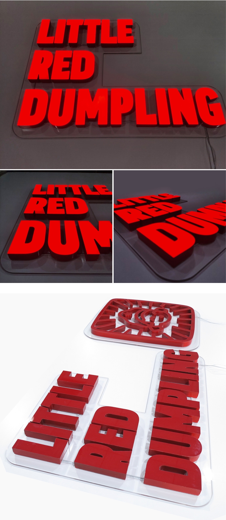 DINGYISIGN Wholesale Electronic Glowing Exterior Sign Led 3D Restaurant Signage Mini Acrylic Letter For Wall