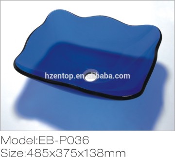 Blue glass bathroom sink, kitchen sinks