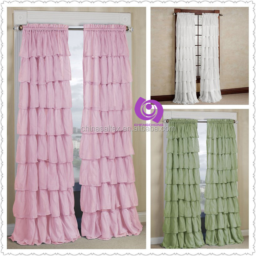 Factory Wholesale High Quality Ruffled Hotel Shower Curtain