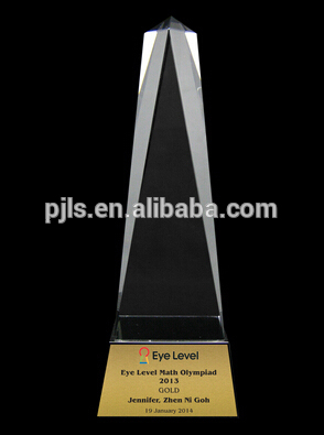 High quality crystal trophy plaque,crystal column trophy