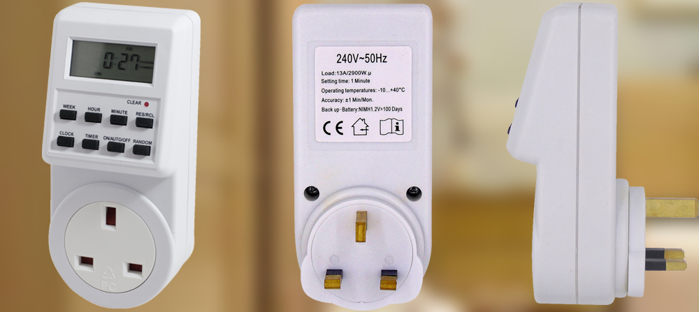 Digital programmable kitchen timer switch UK Type socket household 220V