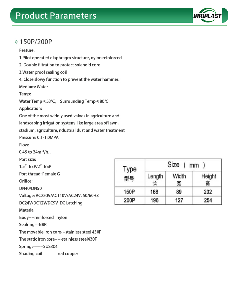 irrigation system normally open water solenoid valve