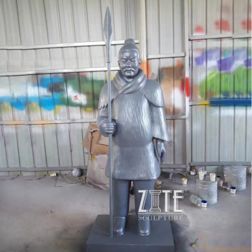 Customized fiberglass soldier statue resin terra-cotta warriors sculpture