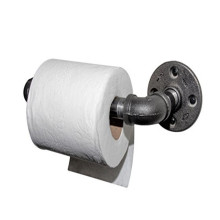 Industrial pipe toilet roll holder