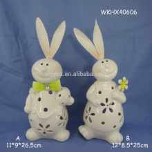 Easter decorative ceramic rabbit candle holder