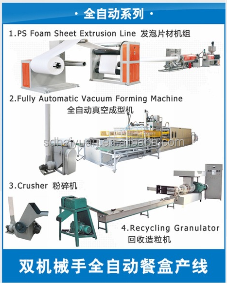 EPS PS foam thermocol plate fast food plate making machine/ disposable food box production line