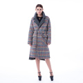 Vogue coloured checked cashmere overcoat