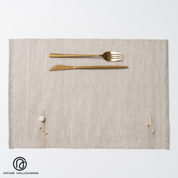 Handwoven Linen Placemats with Botanical Accents