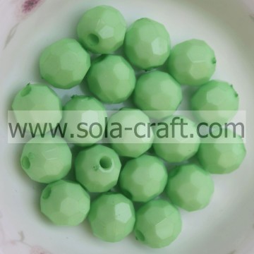 Bright Green 4mm Lovely Round Plastic Beads For Bracelet Making Faceted Surface