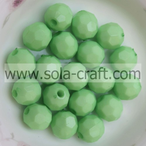 Belles perles en plastique rondes du vert lumineux 4mm pour le bracelet faisant la surface facettée