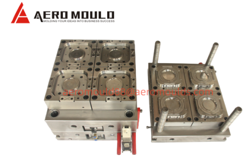 4 cavity thin wall lid molds making-In mould labeling