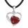 Red Jasper Love Heart Birthstone Pendant Gemstone Necklaces for Women