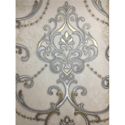 PCV Vinyl Home Decoration Damask Wallpaper