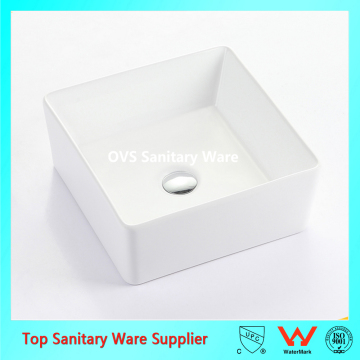ceramic square shape bathroom basin