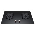 2 Burner Gas Hob Wok Wok Burner Black Glass