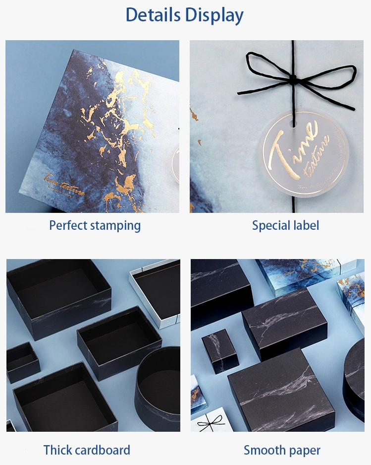 Custom High Quality Cardboard Gift Paper Boxes with Colorful Ribbon