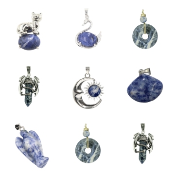 Wholesale Handmade Natural Sodalite Stone Pendants: High-Quality Jewelry for Women and Men