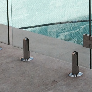 Simple porch glass railing column handrail support