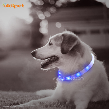 USB Rechargeable Glowing Dog Collars Silicone Tube