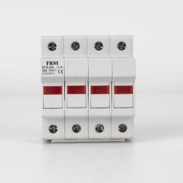 4-Pole DIN Rail RT18 Fuse Holder with LED Indicator