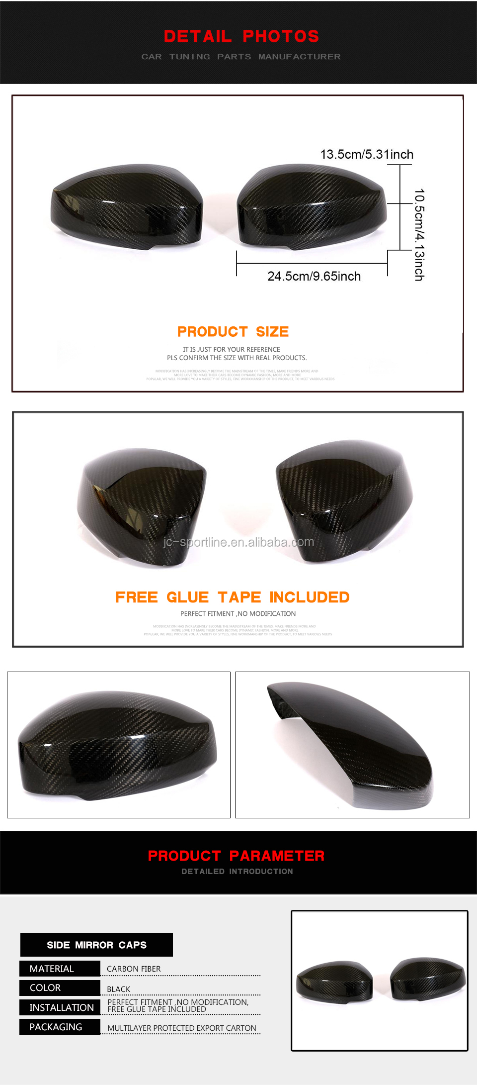Carbon Fiber 350Z Car Mirrors for Nissan 350Z 2003-2009