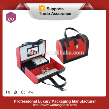 elegant packing jewelry hand bag made of leather
