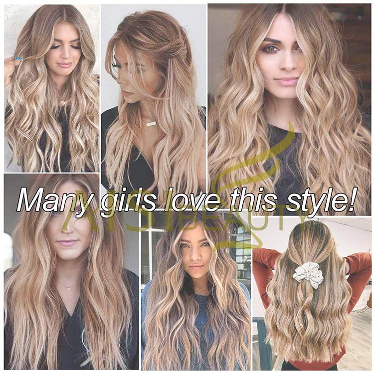 Aisi Beauty Wholesale Vendor Long Wavy Body Wave Ombre 613 Blonde Wig Lace Frontal Synthetic Hair For Black Women Lace Front Wig