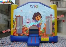 Kids Outdoor Small Dora Moonwalk Inflatable Commercial Bouncy Castles For Hire