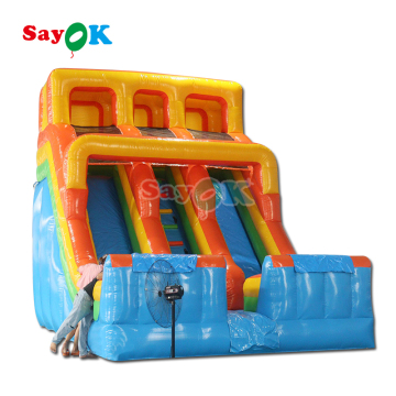 Commercial Grade Hot Selling Giant Inflatable Waterslide Pool with Tropical Palm Theme