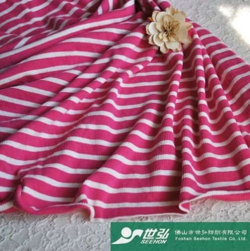 pink and white stripe fabric