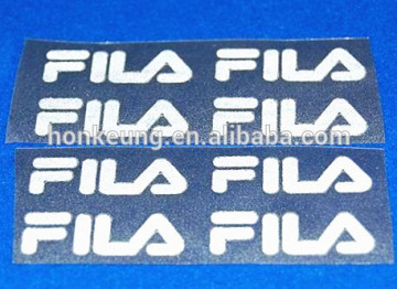 Environmentaly reflective iron on label heat transfer printing on sportwear