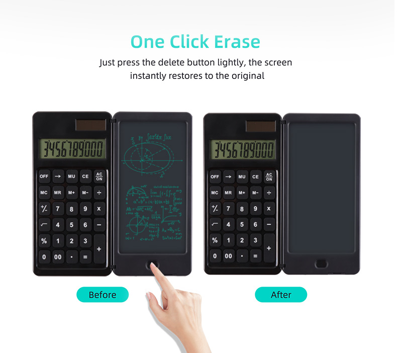 calculator with writing board