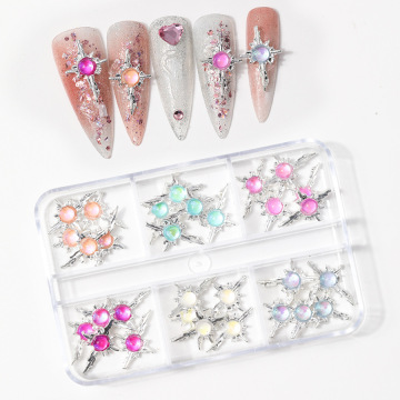 Wholesale Pink Silver Metal Alloy Nail Cross Charms with Diamond