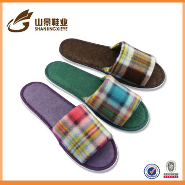 fashionable soft terry fabric slipper open toe eva floor slipper