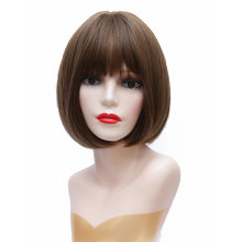 Silk Bace Silk Bace 12 Inch Heat Resistant Fiber Short Silk Straight Color F4/27 Synthetic Hair Wigs For Black Woman Bob Wig