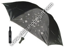 Zinc Coated Shaft 3 Sections Bottle Umbrella